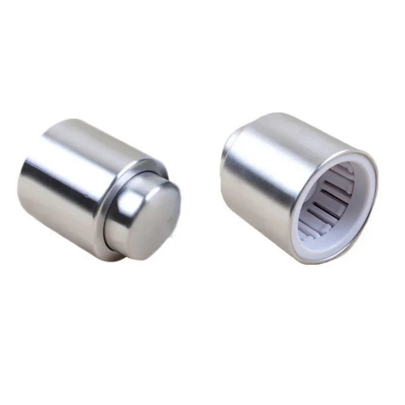 2PCS Stainless Steel Wine Bottle Stopper Vacuum Red Wine Cap Sealer Fresh Keeper Bar Tools Bottle Cover Kitchen Accessories Peaceful Pleasures Health and Wellness 2pc