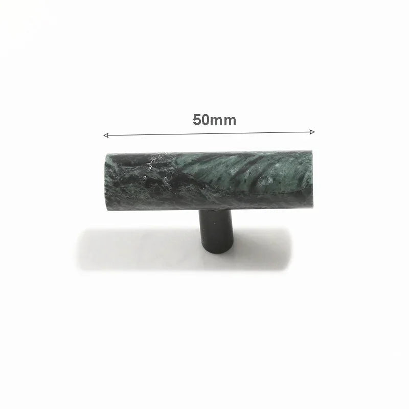 Green Marble & Black Brass Cabinet Drawer Pull Handle Knob