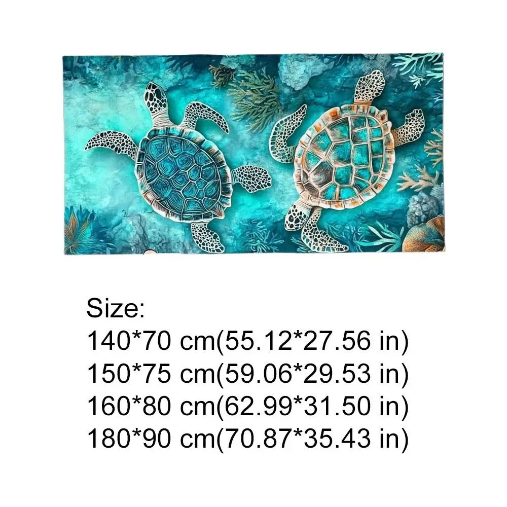 Microfiber Sea Turtle Beach Towel – Quick-Dry, Absorbent Microfiber Beach Towel Peaceful Pleasures Health and Wellness