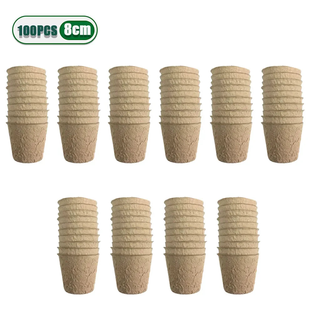 Biodegradable Peat Pots 3.15" | Seed Starter Kit 20–200 Pcs