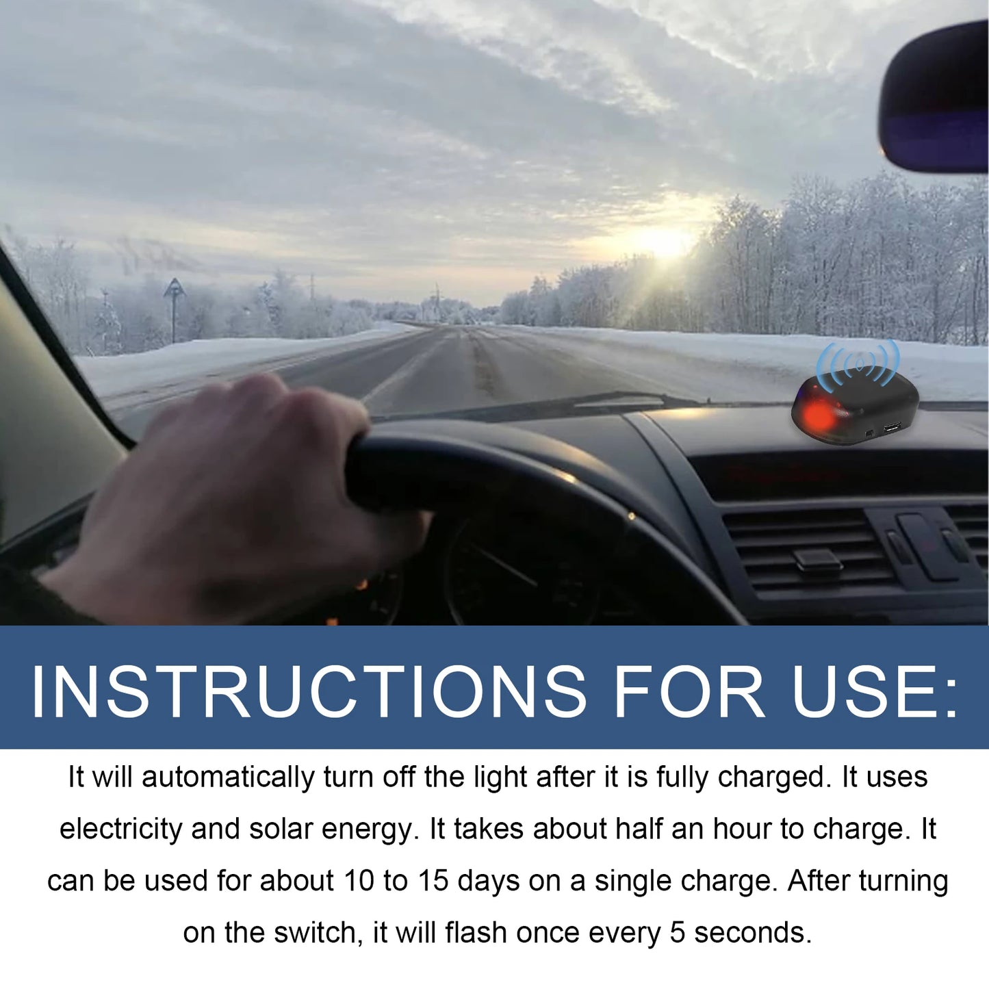 Solar Car De-Icer Snow Removal Tool – Portable Ice Scraper