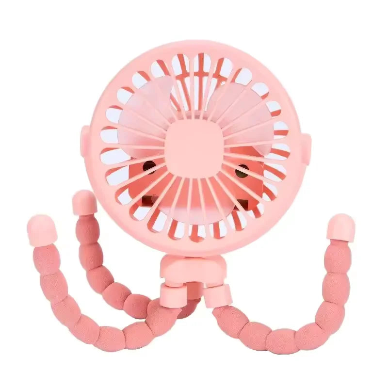 Octopus Clip-On Stroller Fan – 3 Speeds, LED & Flexible Tripod