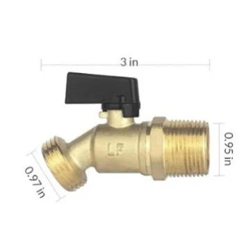 Brass Quarter Turn Ball Valve Rain Barrel Spigot & Bulkhead Fitting
