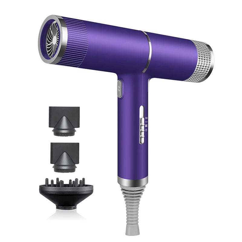 Custom Color & Logo Motor Hair Dryer Set Electric Power Hair Diffuser Dryer Professional Salon Use Hair Dryer Peaceful Pleasures Health and Wellness PURPLE 100V-240V US Plug