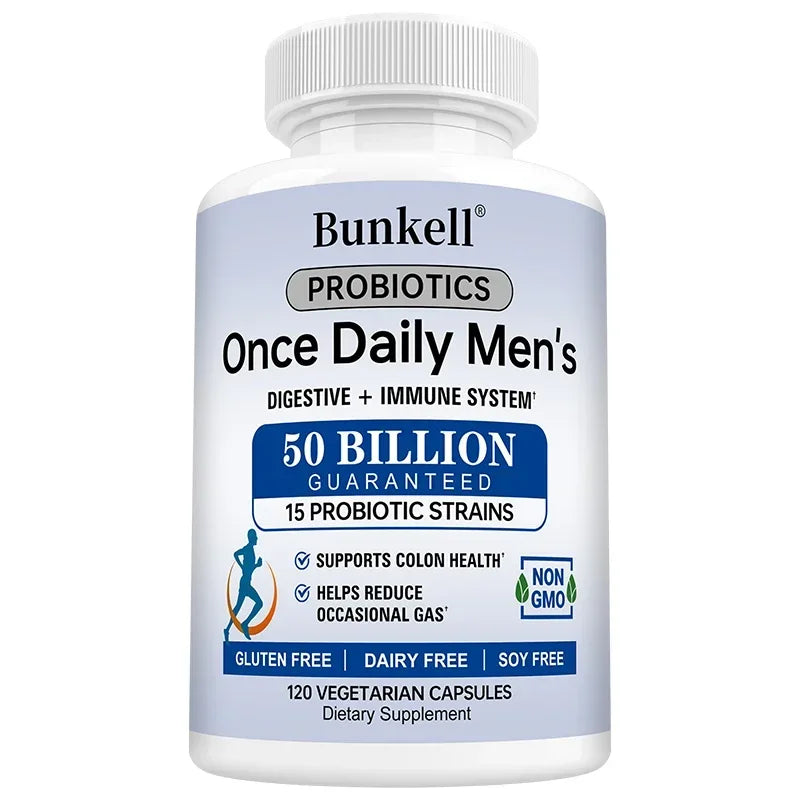 High Strength Probiotics 50B CFU with Prebiotics & Digestive Enzymes for Men - Gas, Bloating, Gut, Digestion & Immune Support Peaceful Pleasures Health and Wellness 120 count-1 bottle