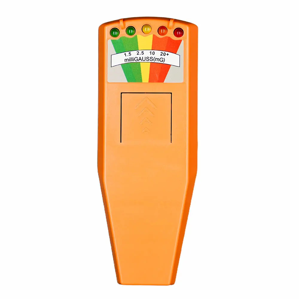 5-LED EMF Meter Magnetic Field Detector Ghost Hunting Paranormal Equipment Tester Portable Counter Professional EMF Meter Tester Peaceful Pleasures Health and Wellness Orange