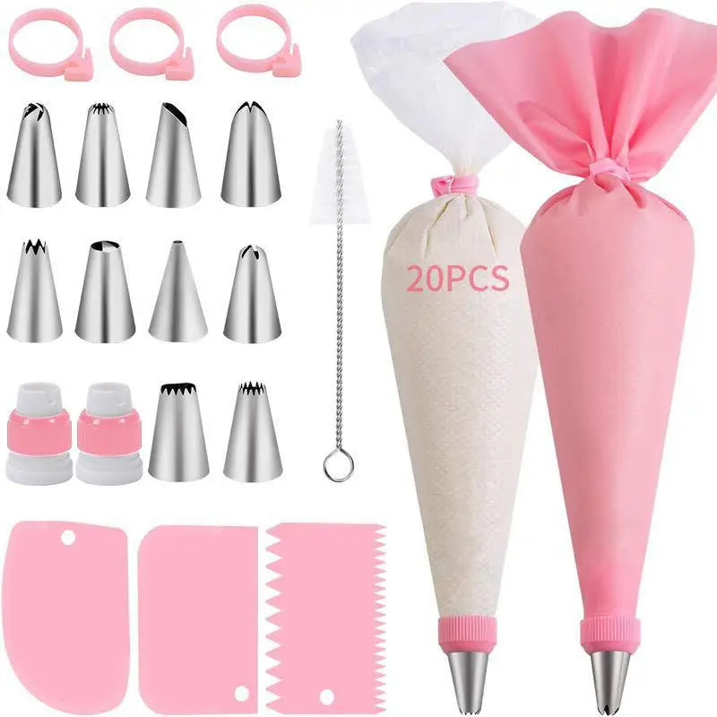 40-Piece Cake Decorating Kit – Piping Bags & Tips Set