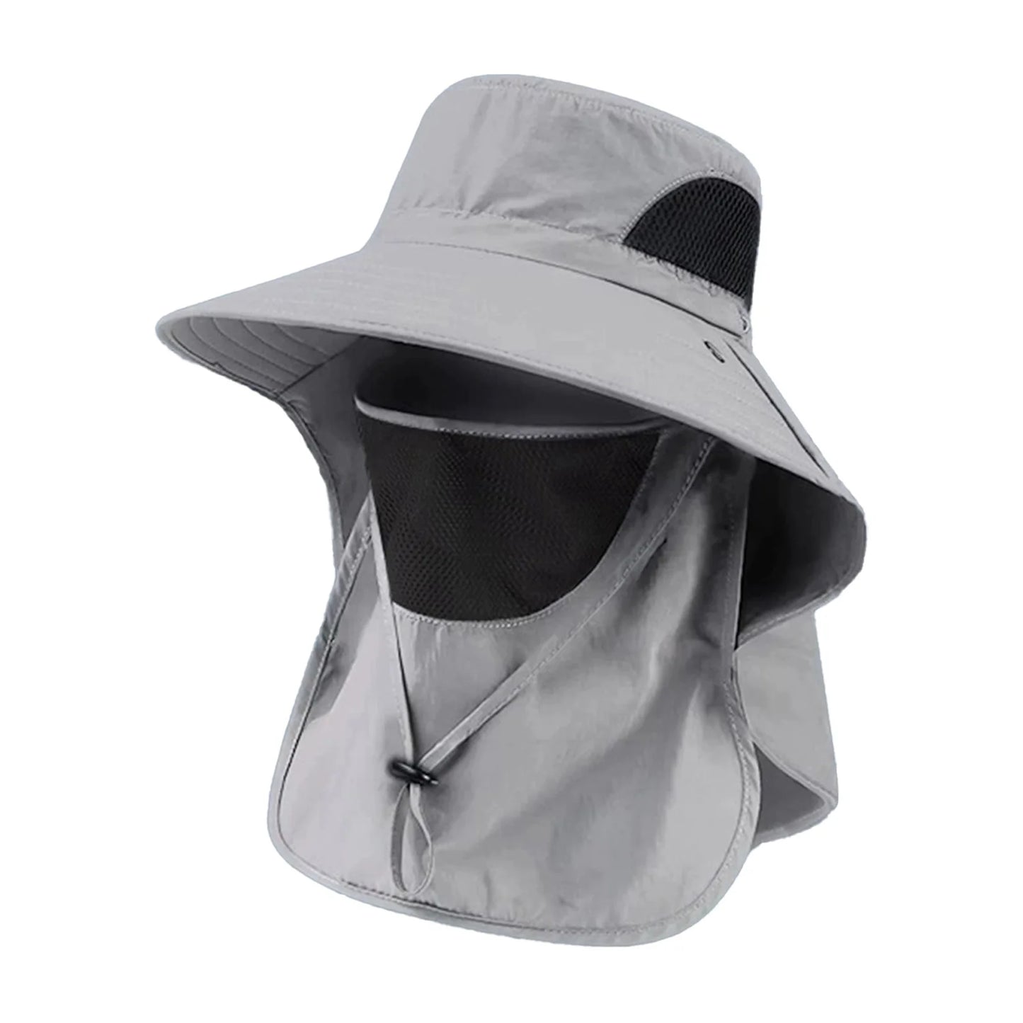 Women's Bucket Hat with Neck Cover Outdoor UV Sun Protection Wide Brim Hats for Pool Park Vacation Camping Peaceful Pleasures Health and Wellness Light Grey