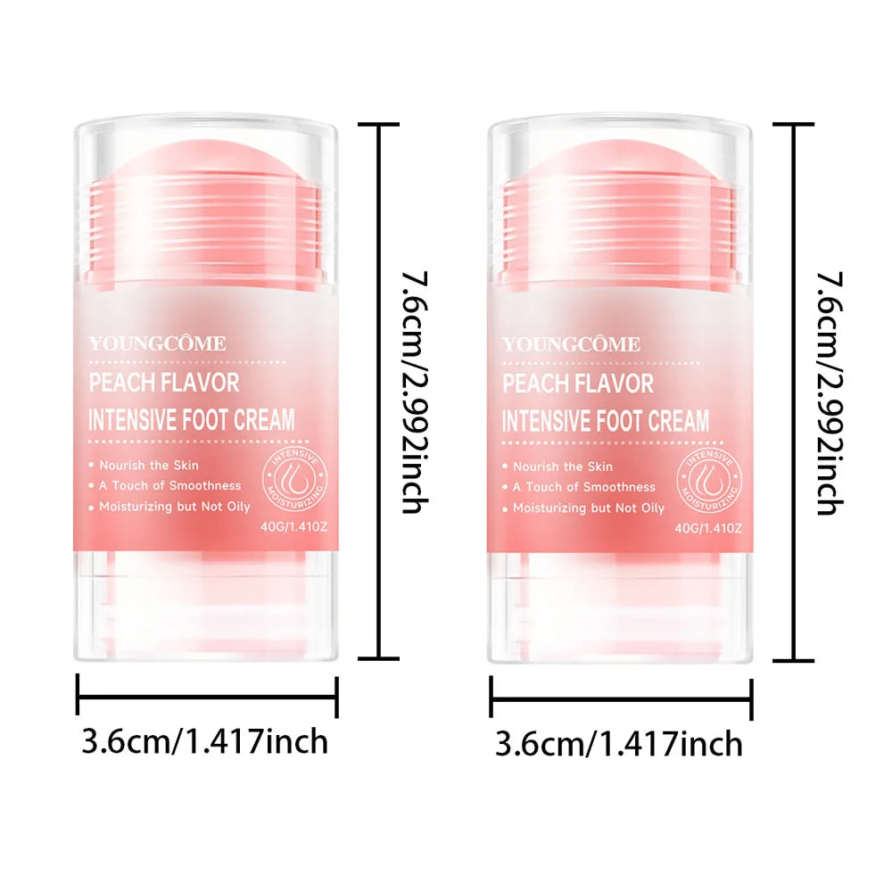 Peach FlavorIntensive Foot Cream Deodorant Stick Anti Sweating Keep Drying Fragrance RemoveFoot Odor Foot Refresh Sticks Peaceful Pleasures Health and Wellness 2PCS