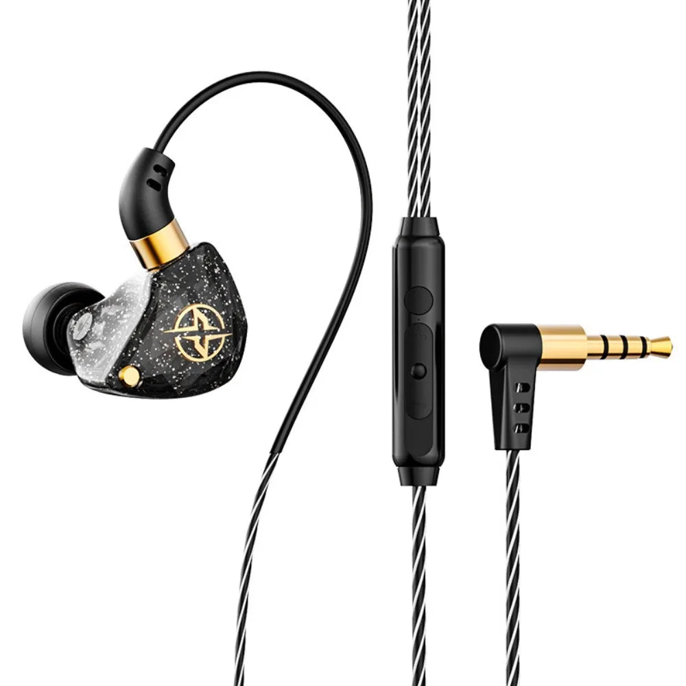 3.5mm Wired Earphone in-Ear with Mic Wired Headset Elbow Deep Bass Earpiece Headset Mobile Phone/Tablet/Computer Peaceful Pleasures Health and Wellness Black