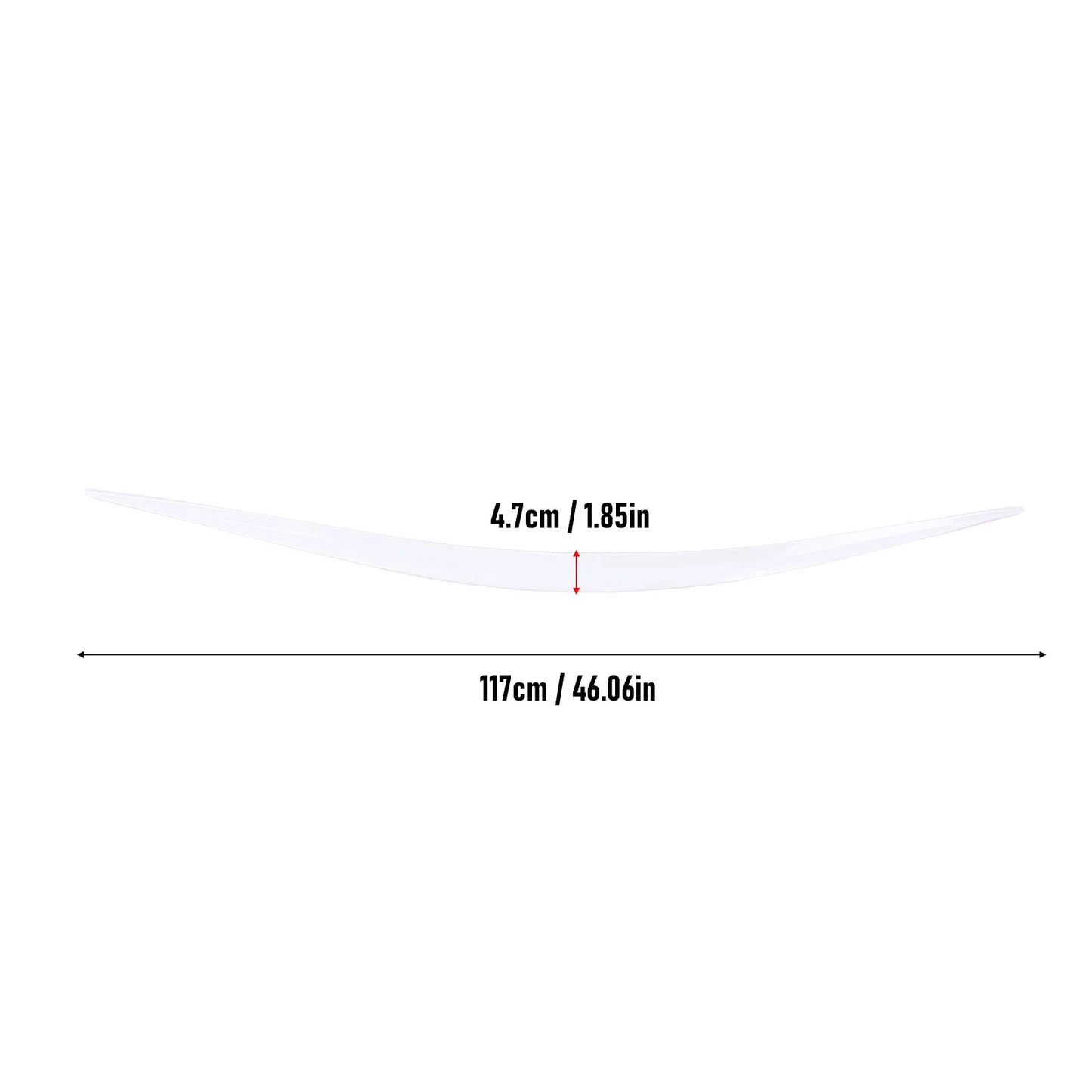 Universal 46in White Rubber Trunk Lip Spoiler | Adhesive Fit