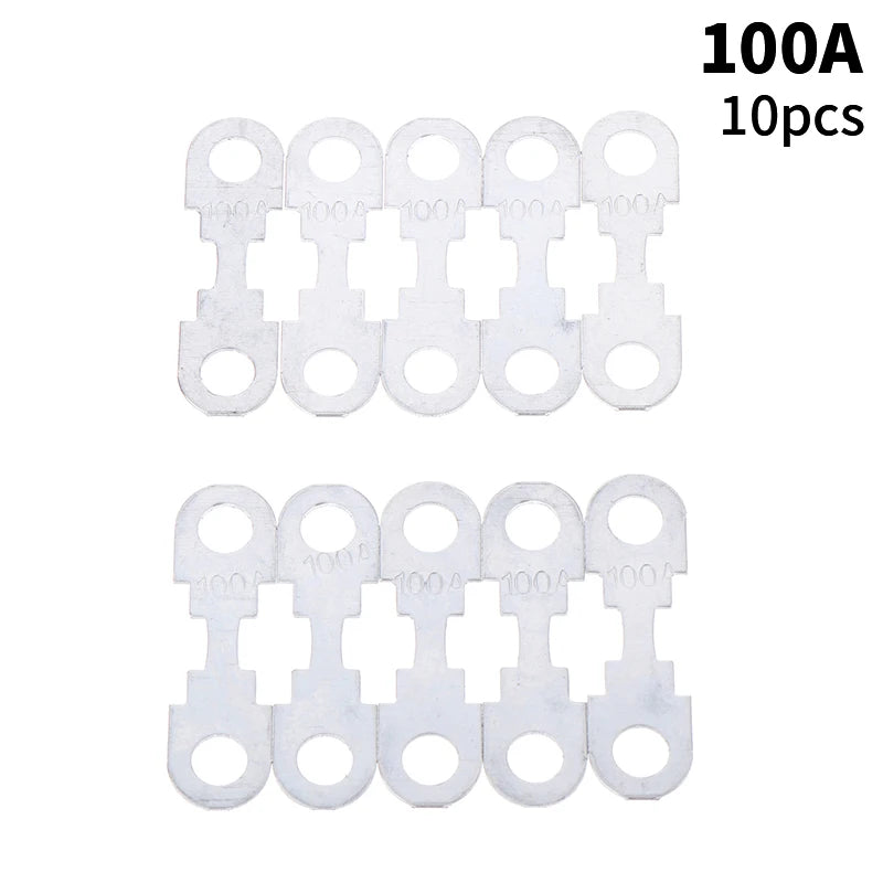 10-Pack Automotive Flat Zinc Fuses 30A–150A 32VDC Car Insert