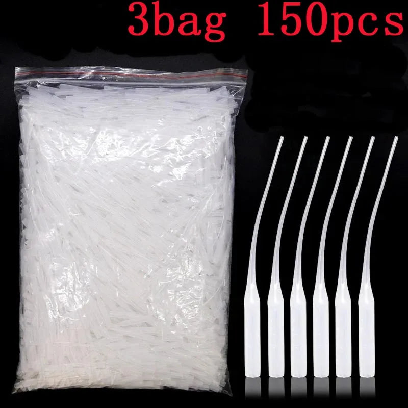 Glue Tips, 100pcs Plastic Glue Micro-Tips Glue Extender Precision CA Glue Applicator for Arts Crafts Hobby Projects Guitar Peaceful Pleasures Health and Wellness 3bag 150pcs