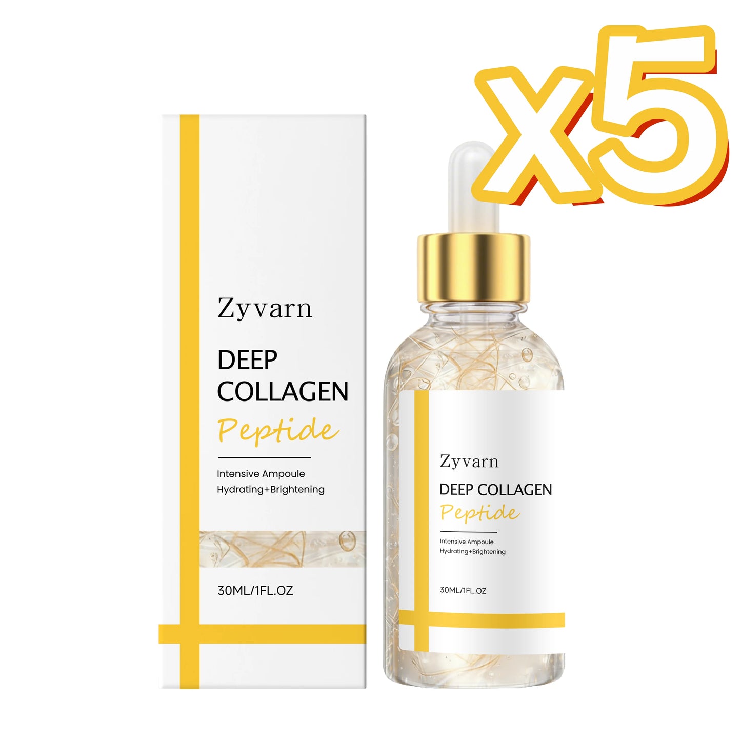 Silk Peptide Intensive Lifting Serum Rejuvenate Skin Enhance Elasticity Anti Wrinkles Serum Collagen Peptide Firming Skin Care Peaceful Pleasures Health and Wellness 30ml Boxed x 5