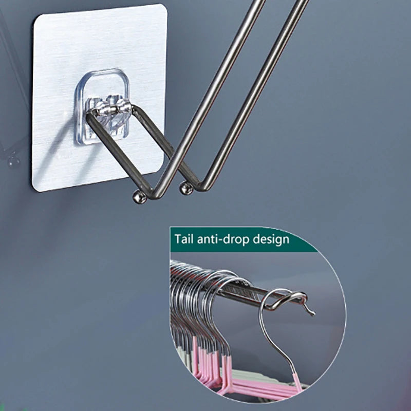 Folding Over-Door Clothes Drying Rack – Aluminum, Retractable Rod