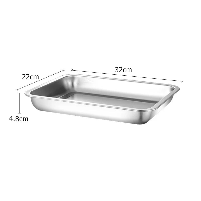 Stainless Steel Rectangle Serving Tray | BBQ & Restaurant