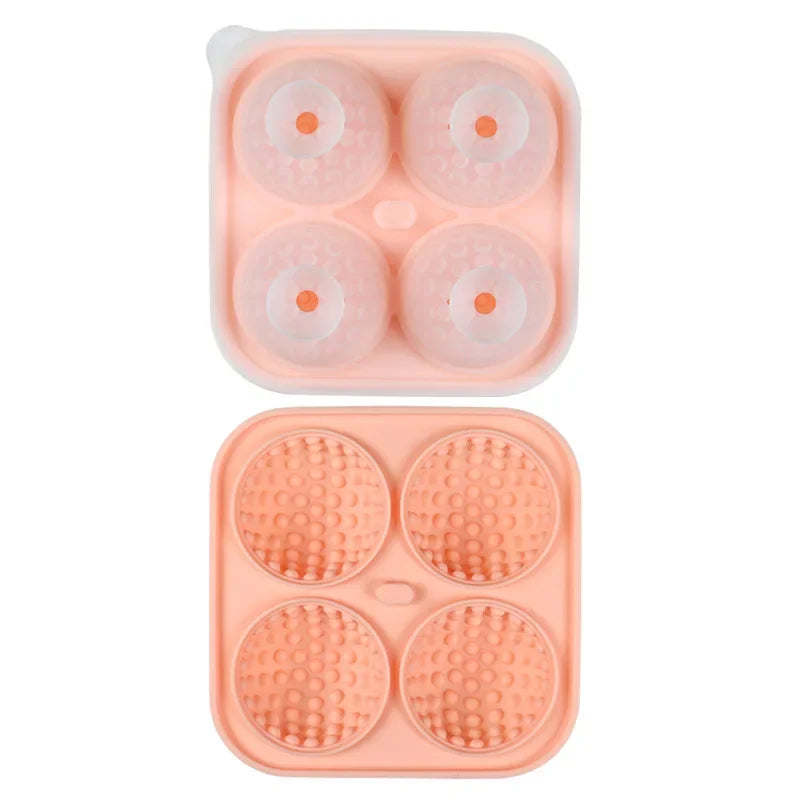 3D Golf Ball Ice Cube Mold – Silicone Whiskey Tray with Funnel