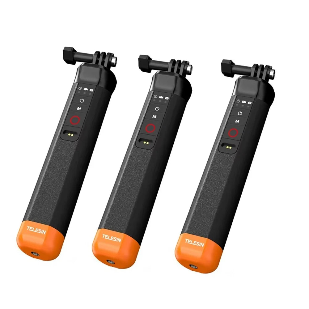 TELESIN Buoyancy Bar Selfie Stick Waterproof Selfie Stick for Gopro Hero 9 10 11 12 with Hand Strap Wireless Remote Control Peaceful Pleasures Health and Wellness 3 pcs with box