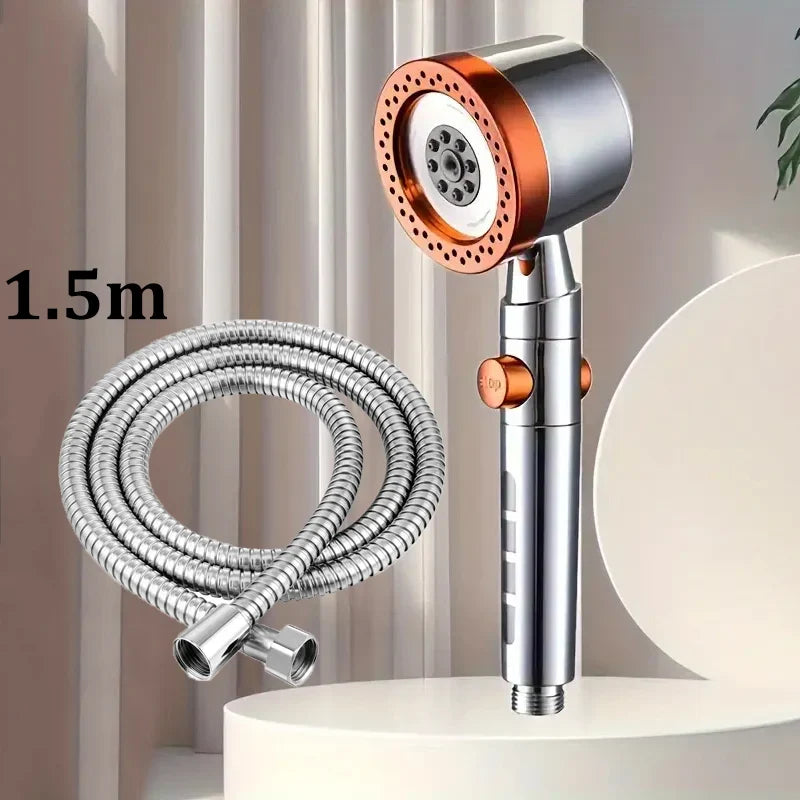 5-Mode High Pressure Handheld Shower Head with Filter & Stop
