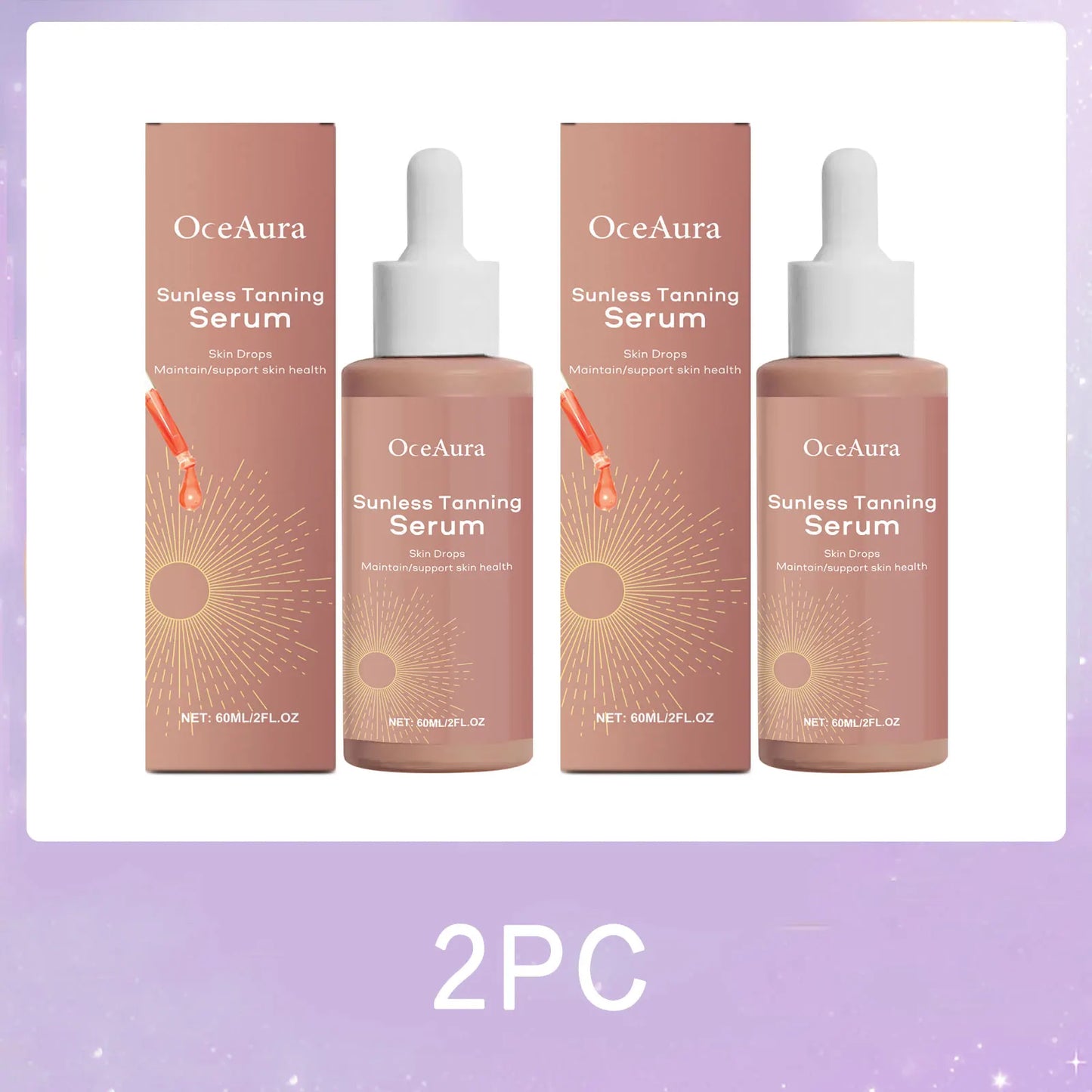 OceAura Herbal Self Tanning Drops | Sunless Glow Serum 60ml
