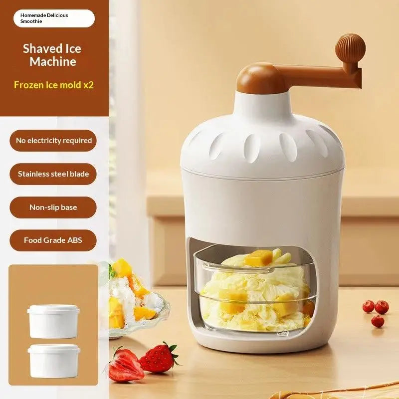 Manual Shaved Ice Machine – Hand-Crank Ice Crusher & Smoothie Maker