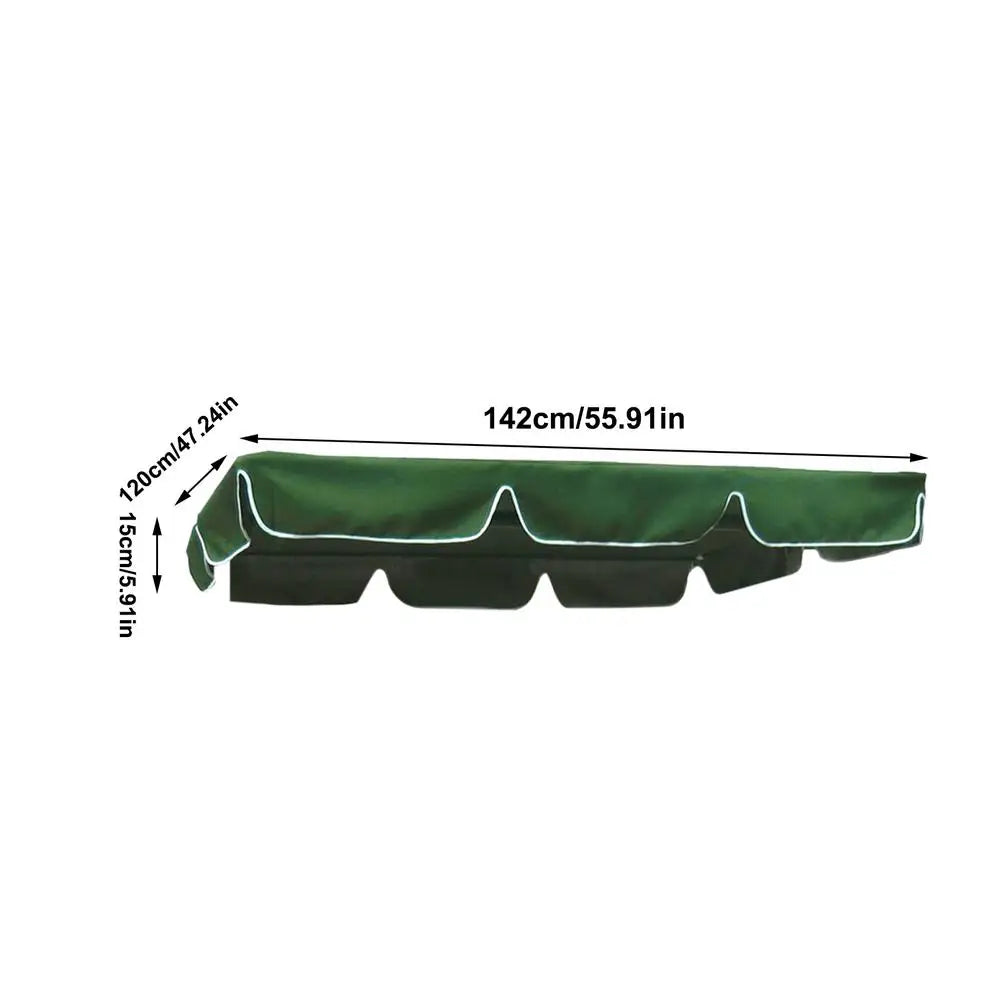 Waterproof UV-Resistant Patio Swing Canopy Replacement Weatherproof Seat Cover Fits Outdoor Swing for Garden Backyard Patio Deck Peaceful Pleasures Health and Wellness 142x120x15CM