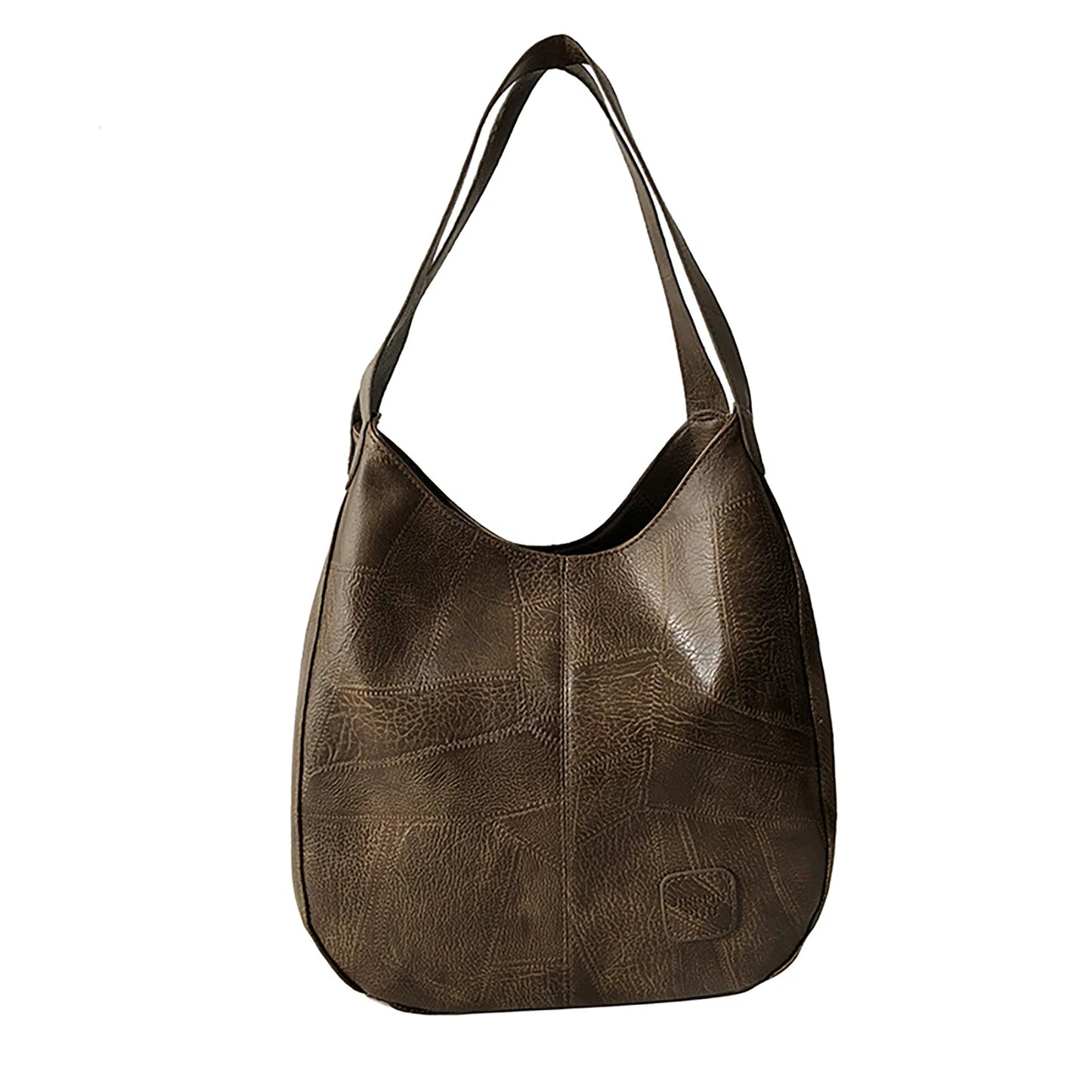 Women Casual Tote Bags Satchel Handbags Retro Large Capacity PU Leather Shoulder Bag for Casual School and Work Use Peaceful Pleasures Health and Wellness Coffee