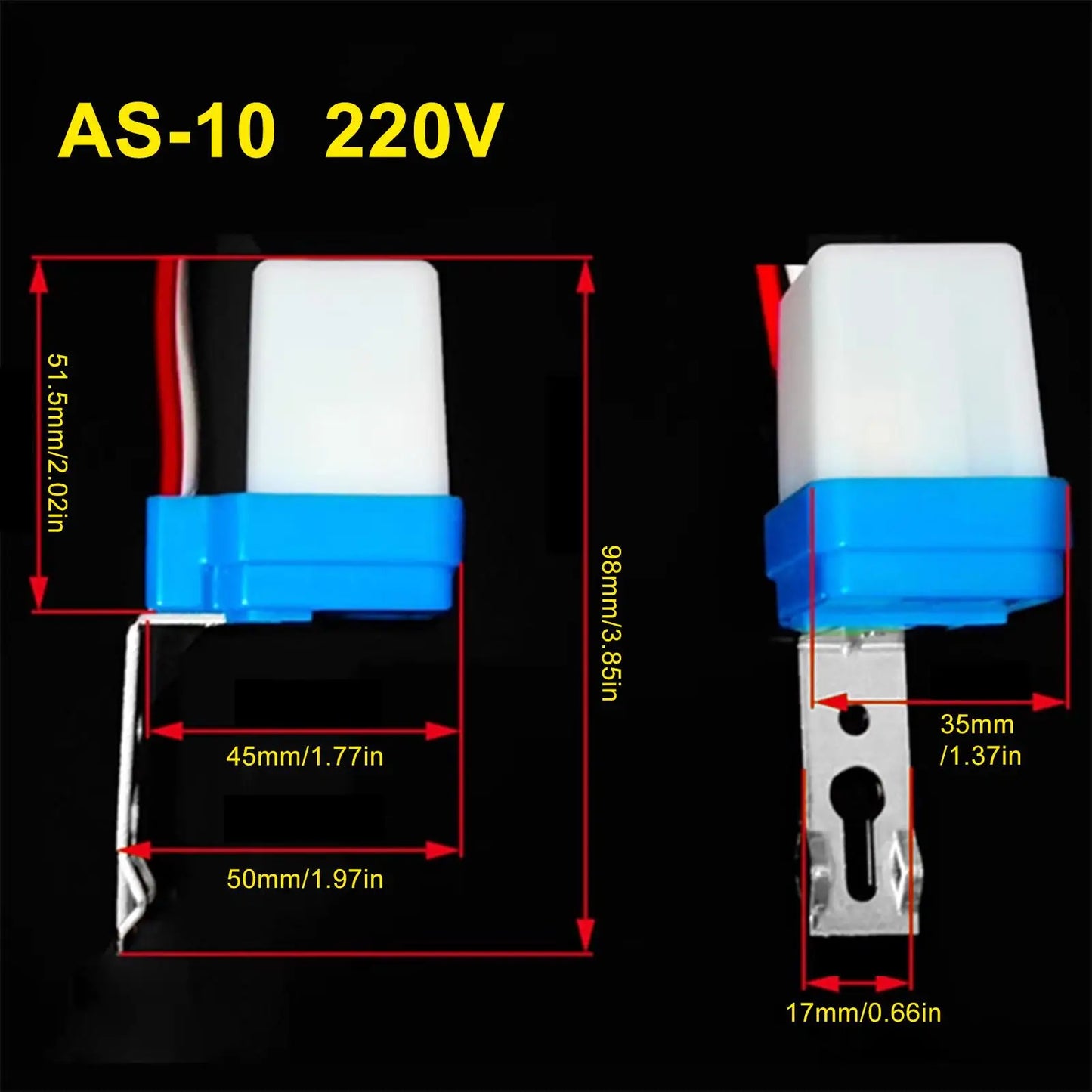 Photocell Sensor Switch 220V 10A Auto Dusk to Dawn Photoswitch