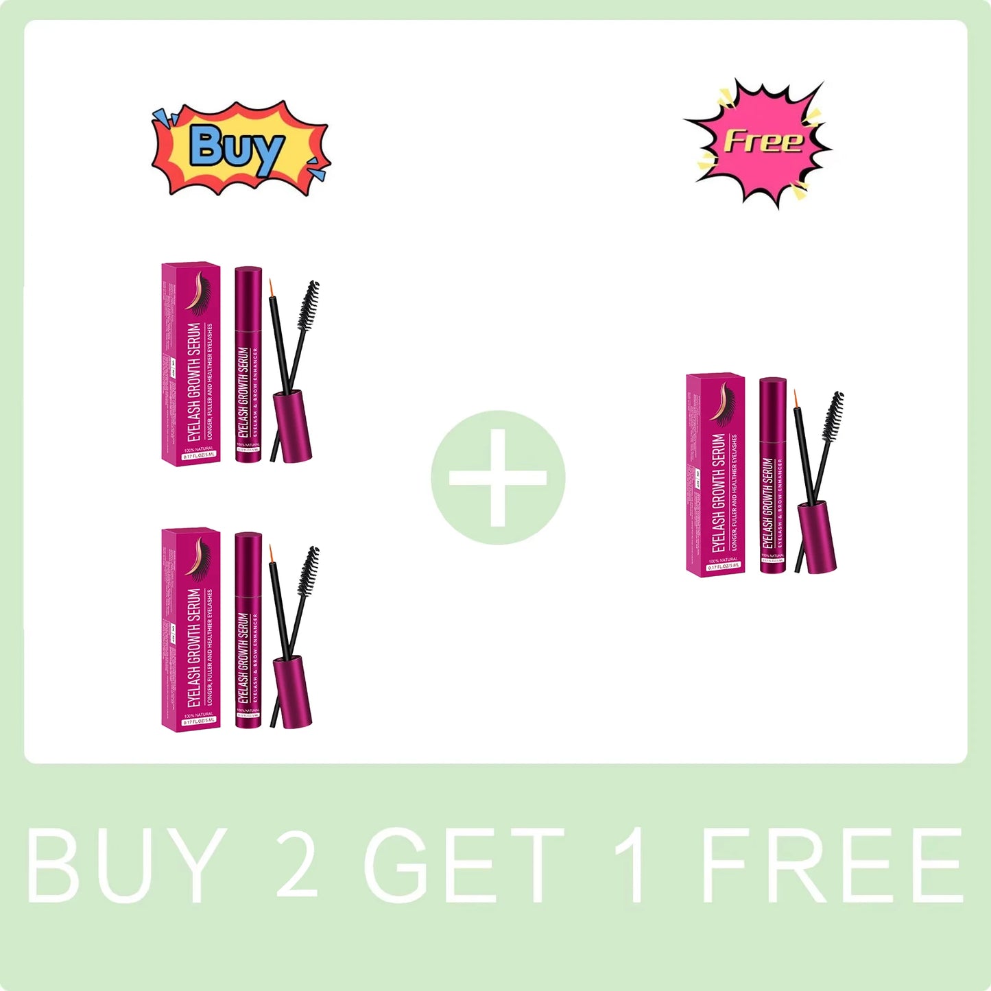 Eyelash Growth Serum Eyelash Enhancer Serum Longer Fuller Thicker Lashes Norishing Eyelash Natural Curling Thicken Care Products Peaceful Pleasures Health and Wellness Buy 2 Get 1 Free