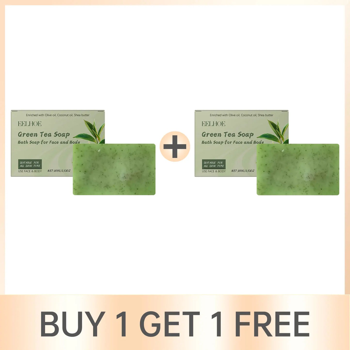 EELHOE Green Tea Bar Soap – Oil Control, Deep Cleanse & Anti-Acne