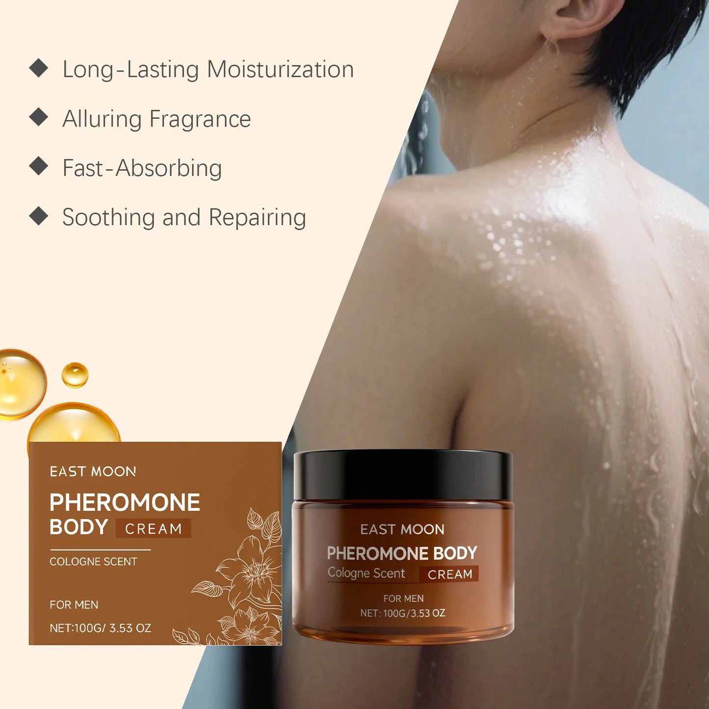 East Moon Men's Cologne Scented Body Moisturizing Lotion 100g