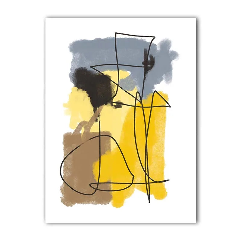Abstract Yellow Color Block Canvas Wall Art | Modern Décor Print Canvas Wall Art Print Peaceful Pleasures Health and Wellness 05 20x25cm No Frame China Mainland