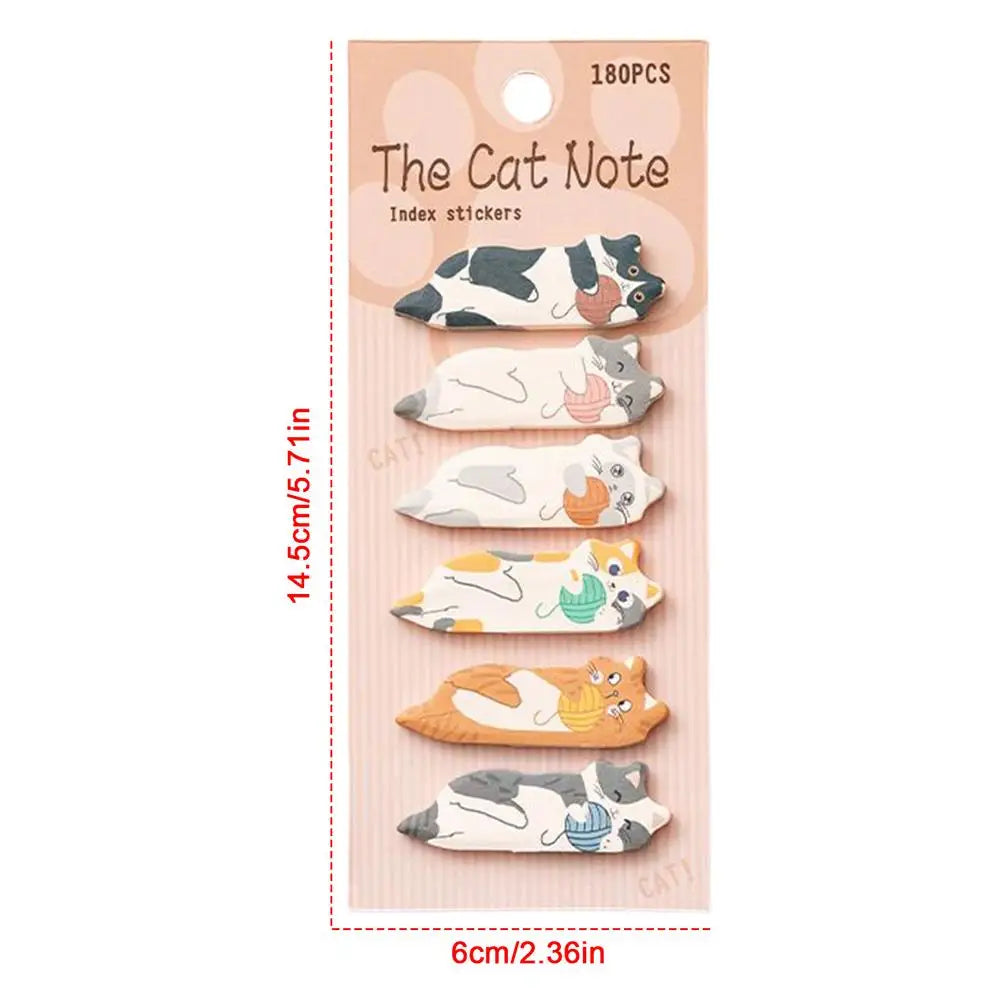 Cute Cat Sticky Notes 180 Sheets of Adorable Cartoon Memo Pads Fun & Functional for Office & School, Women, Students, Teachers Peaceful Pleasures Health and Wellness C