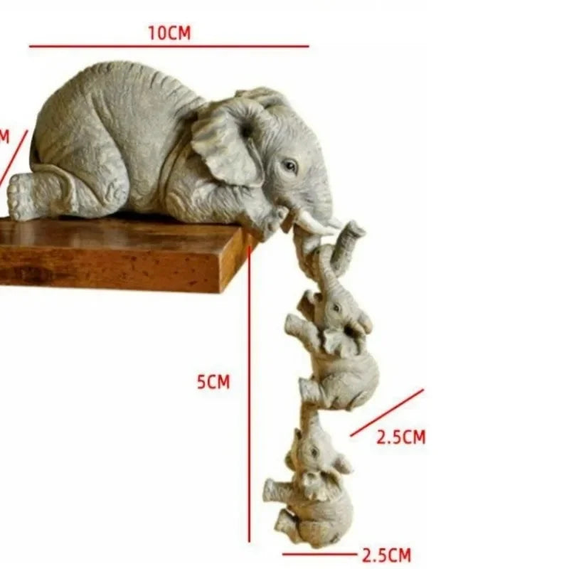 Cute Elephant Hug Baby Doll Resin Handicraft Decoration Home Decor