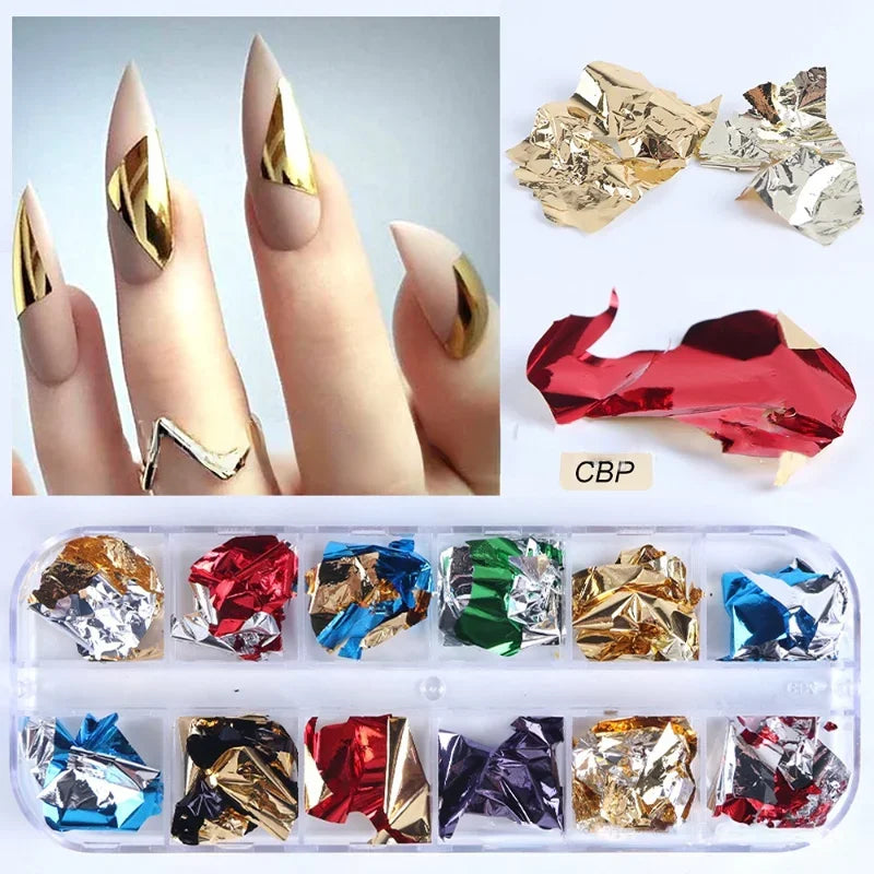 1 Box Imitation Gold Sliver Copper Foil Sequins Glitters Craft Leaf Flake Sheets Bulk Foil Paper for Gilding DIY Nail Art Decor Peaceful Pleasures Health and Wellness CBP