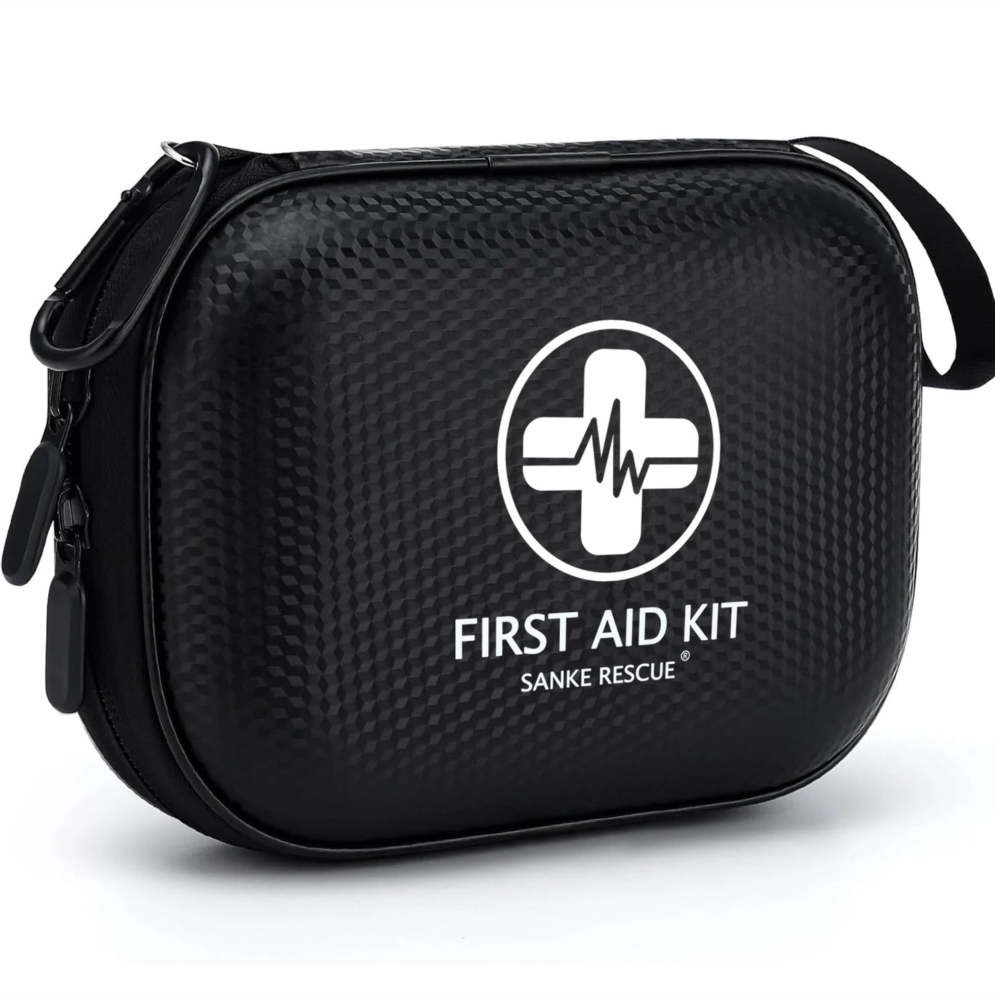 150 Piece Mini First Aid Kit Small Waterproof Hard Shell Medical Kit for Home Car Travel Camping Truck Hiking Sports Office Peaceful Pleasures Health and Wellness Black