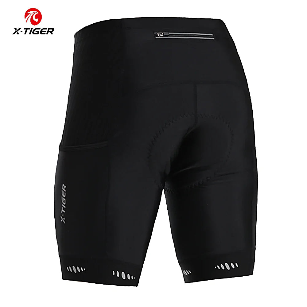 X-TIGER Men's 5D Gel Padded Cycling Shorts with Back Pocket