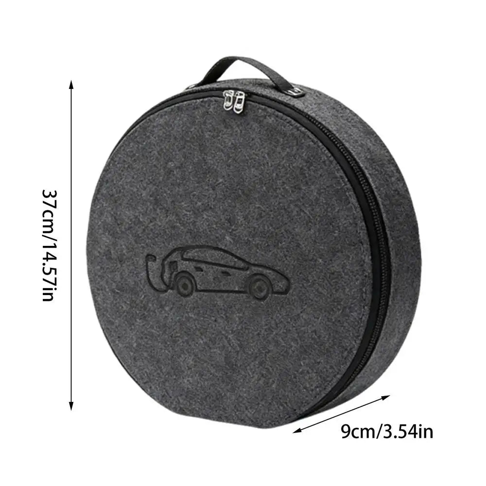 EV Charging Cable Organizer Bag | Felt Car Charger Storage Case