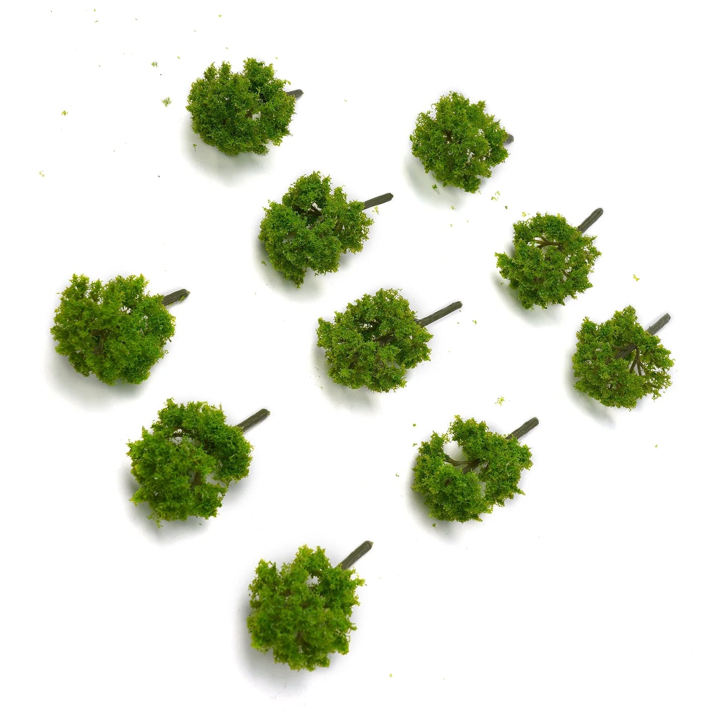 10pcs 7cm Miniature Tree Models – Train, Wargame & Diorama Scenery