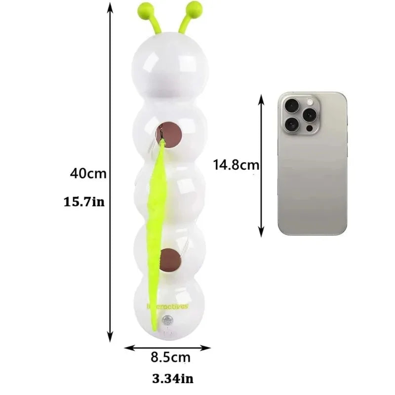 Motion-Activated Caterpillar Cat Toy | Rechargeable Interactive