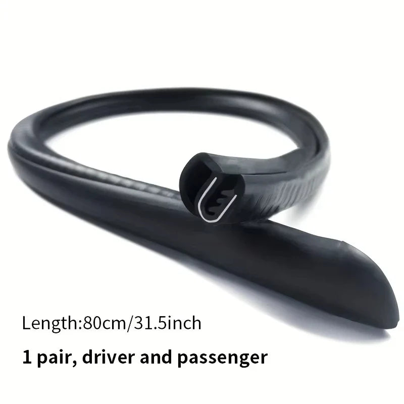 2pcs Car B-Pillar Rubber Weatherstrip Door Edge Seal Strip