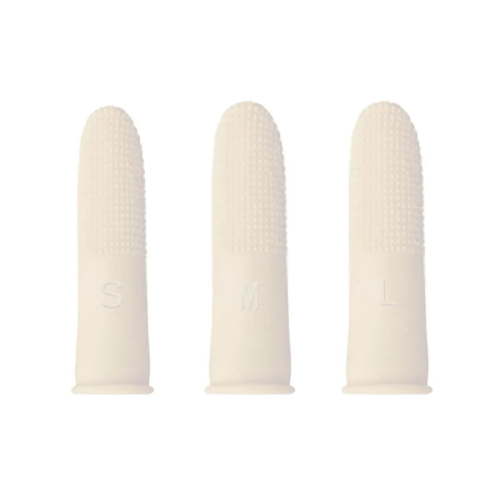 100pcs Wear Resistant Rubber Finger Cover Disposable Soft Latex Finger Cots Anti-Static Orange Fingertips Protector Peaceful Pleasures Health and Wellness White-S-