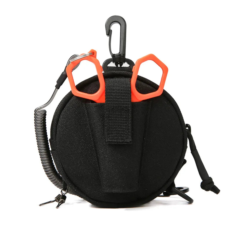 Portable Fishing Tackle Organizer Bag | Line Spool Holder & Scissors Fishing Tackle Bag Peaceful Pleasures Health and Wellness black
