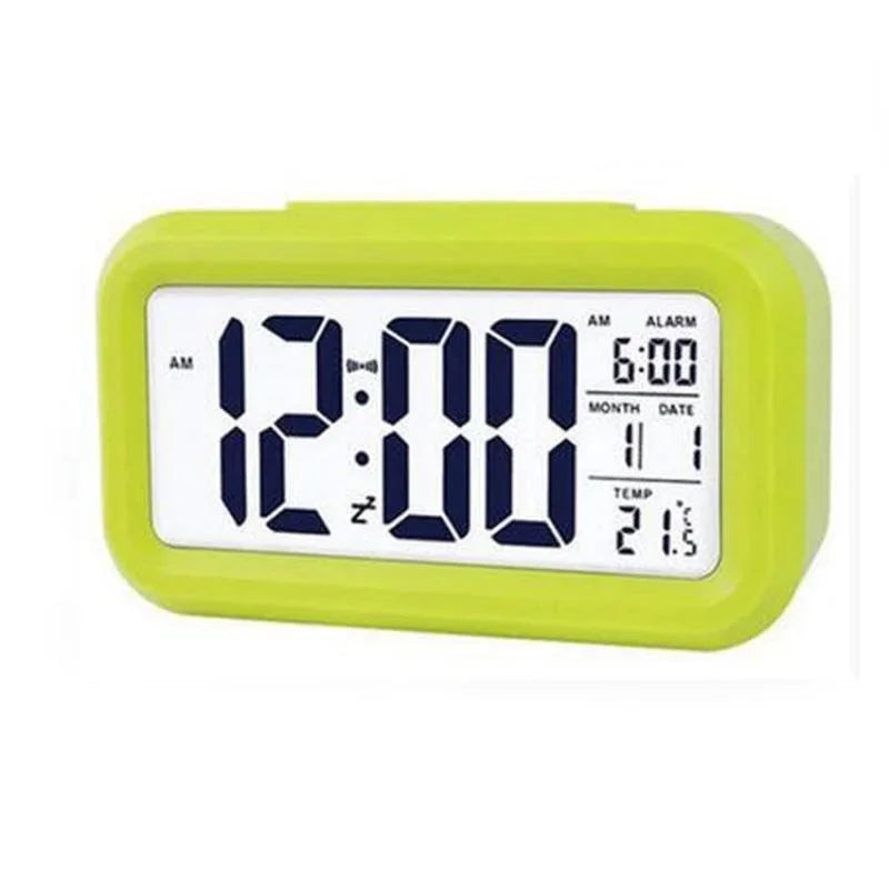 Digital LCD Alarm Clock with Calendar Thermometer alarm clock alarm clock digital desk clock Peaceful Pleasures Health and Wellness green