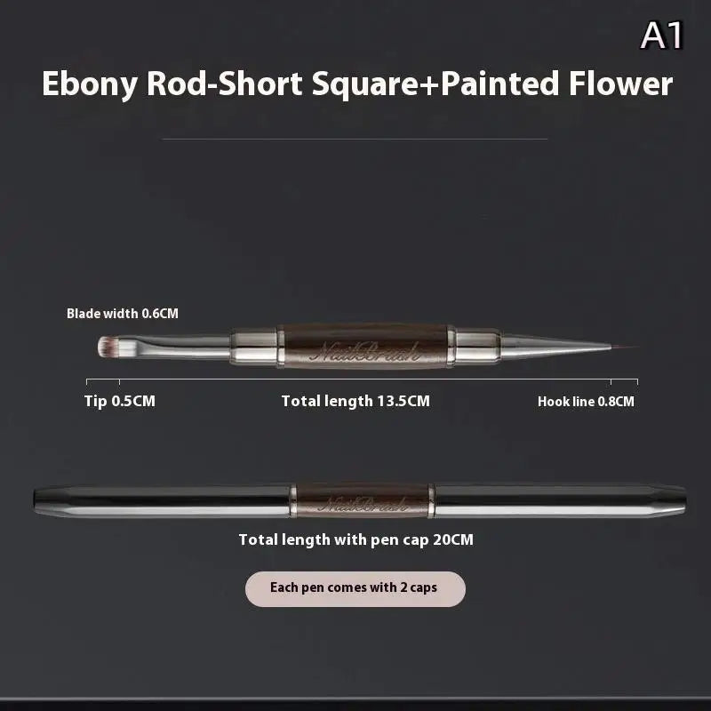 Sandalwood Line Nail Art Pen Double Headed Brush Nail Construction Pen High Quality Paintings Pen Nail Tools Peaceful Pleasures Health and Wellness A1