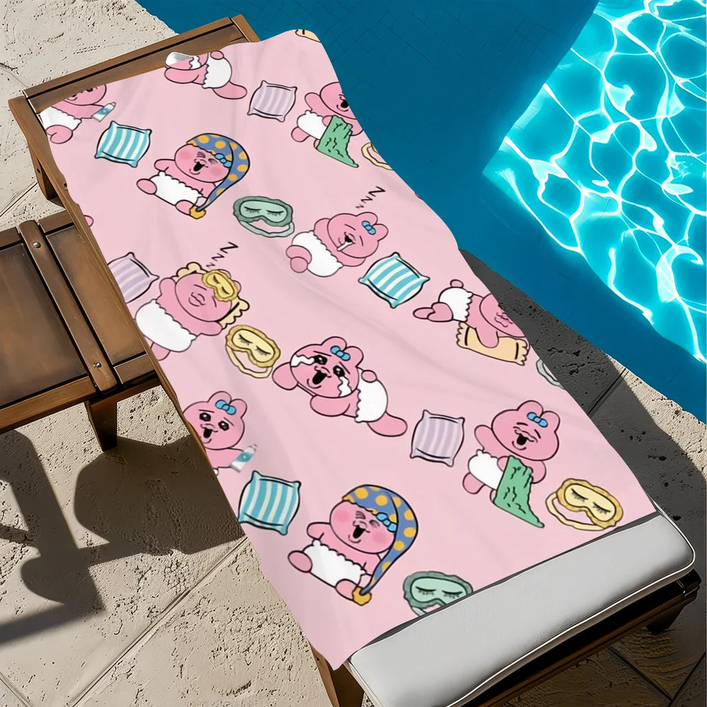 Anime Rabbit Quick-Dry Beach Towel | Soft Pool & Travel Towel Quick-Dry Beach Towel Peaceful Pleasures Health and Wellness z8 STJ150x260CM