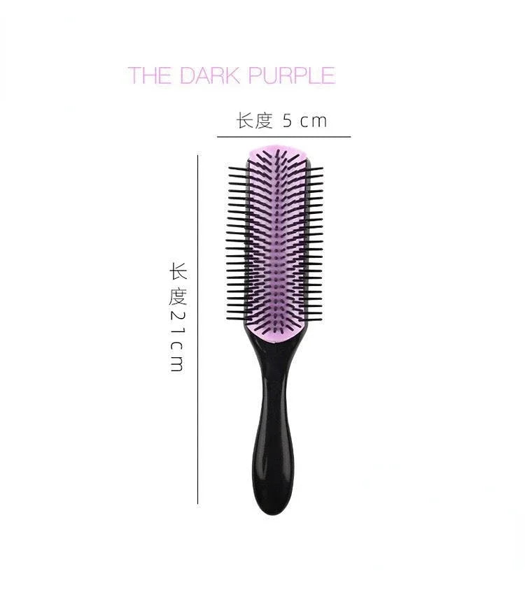 9-Rows Detangling Hair Brush Detangler Hairbrush Scalp Massager Straight Curly Wet Hair Comb for Women Men Home Salon Peaceful Pleasures Health and Wellness 04 China Mainland