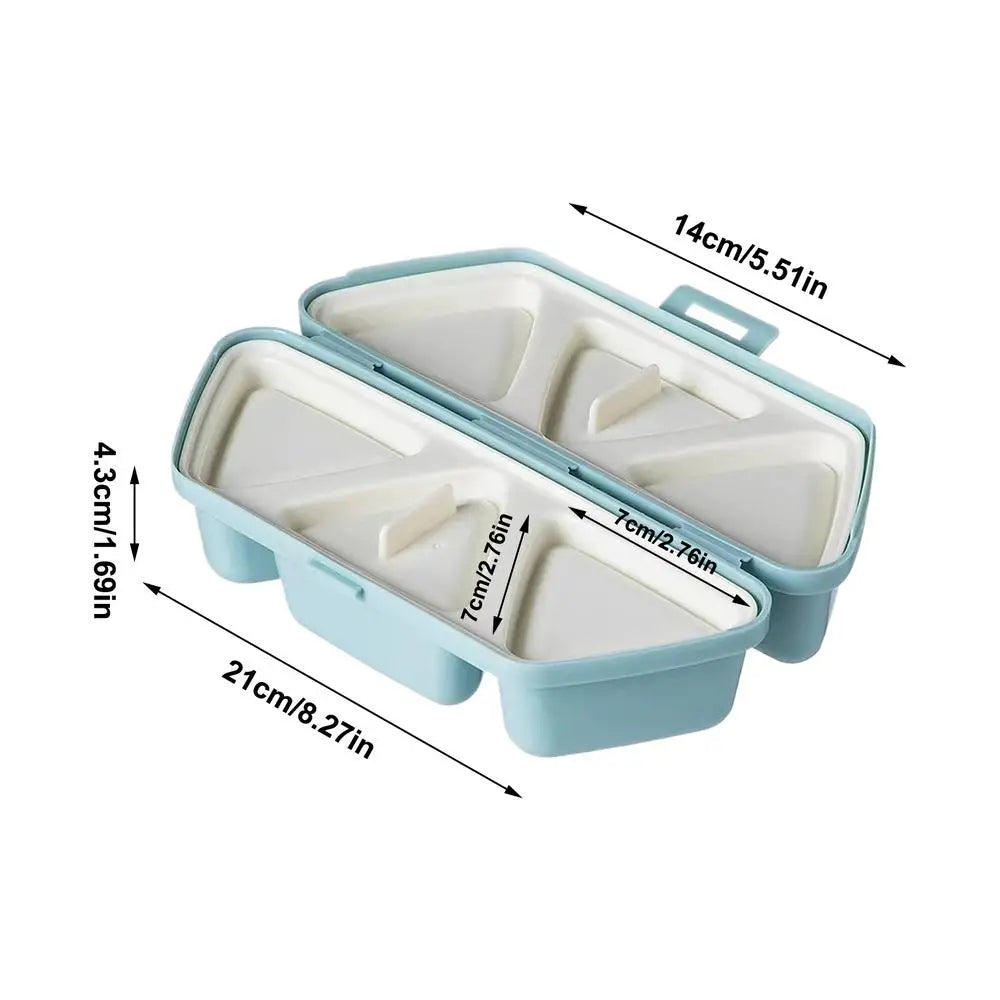 Non-Stick 6-Cavity Foldable Triangle Rice Ball Sushi Mold Sushi Rice Mold Peaceful Pleasures Health and Wellness China Mainland Sky Blue
