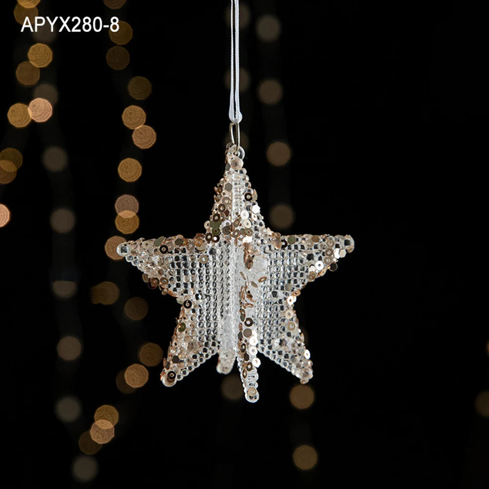 Crystal Acrylic Snowflake Christmas Tree Hanging Ornaments