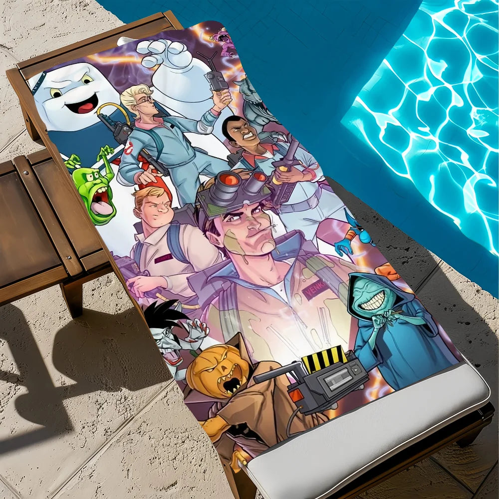 Ghostbusters Anime Quick-Dry Beach Towel | Soft Pool & Travel Quick-Dry Beach Towel Peaceful Pleasures Health and Wellness z2 STJ70x140CM